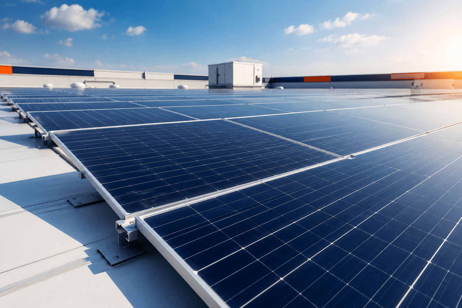 Parque solar en cubierta comercial